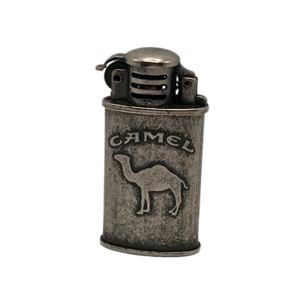 CAMEL TRENCH Flip Top Cigarette Windproof Vintage Lighter Silver Tone - Sparks!